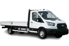 White Ford Transit Dropside Van